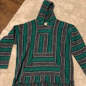 Green and gray hoodie
